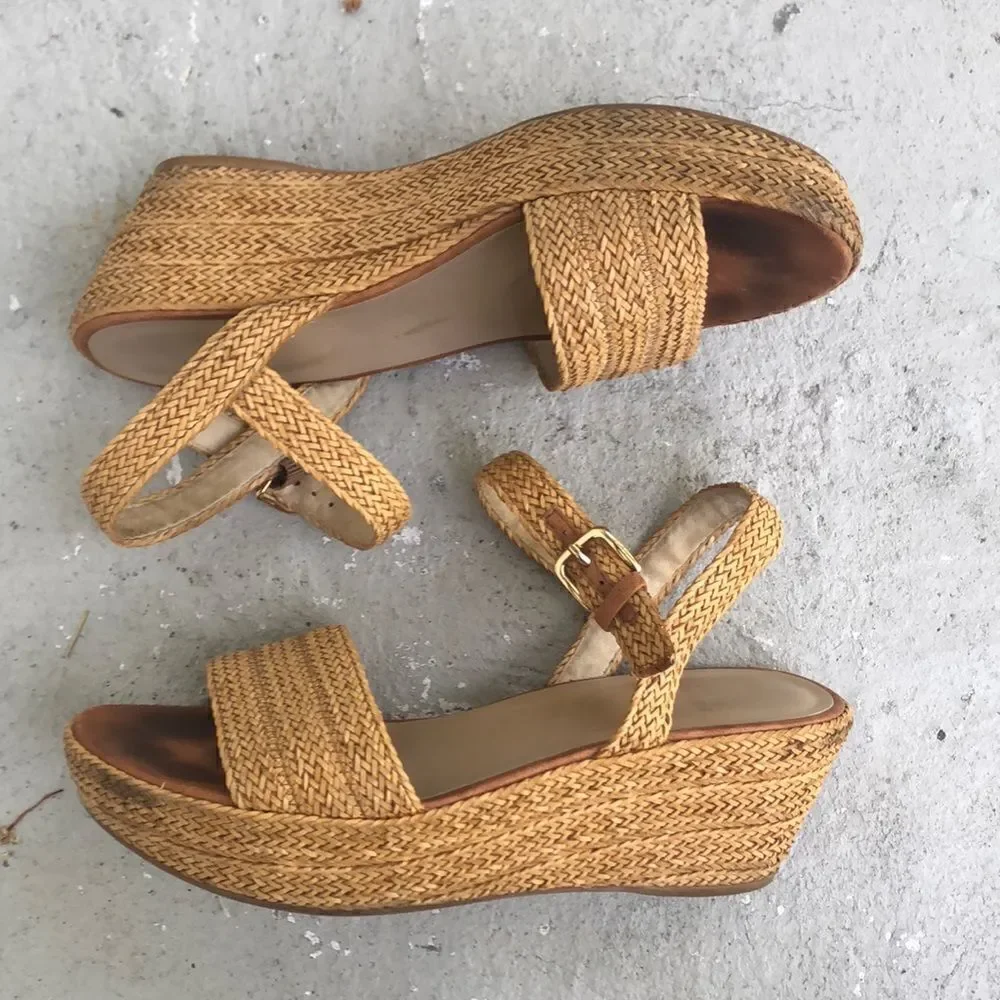 Stuart Weitzman woven platforms